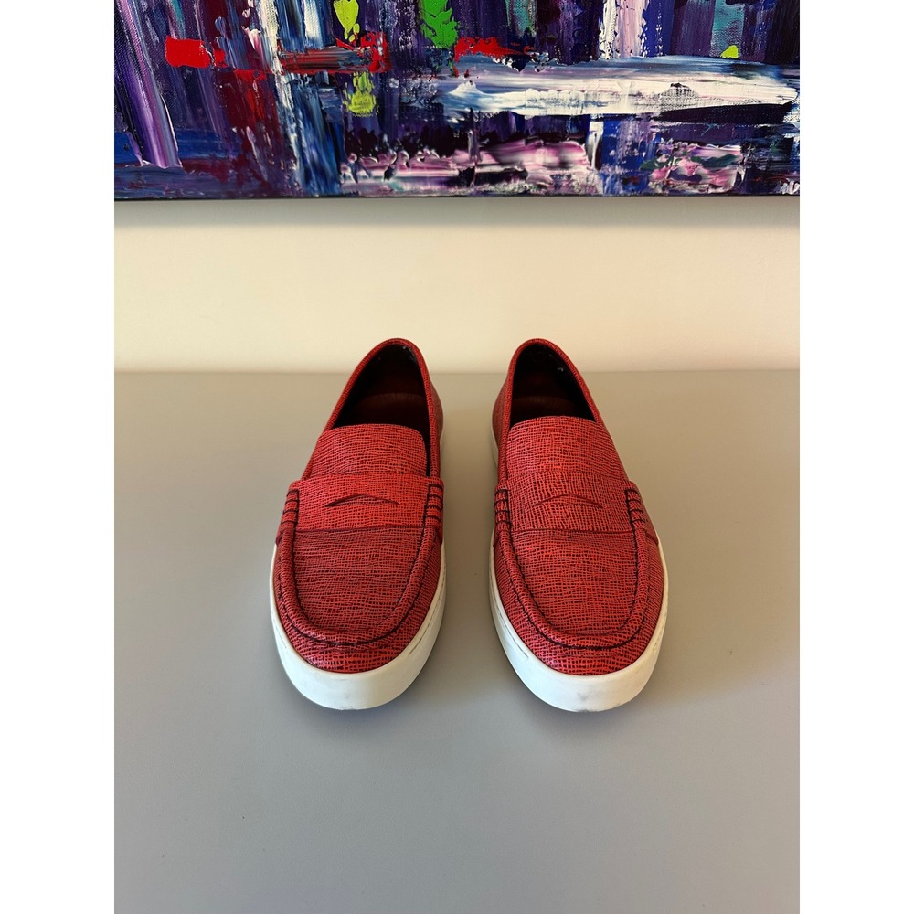 New Rag & Bone Colby Sneaker Loafer in Red Saffiano Leather | Size 40